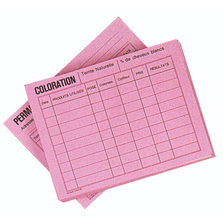 Sibel Registratiekaart voor Kleur&amp;Perm Pink 50 stuks