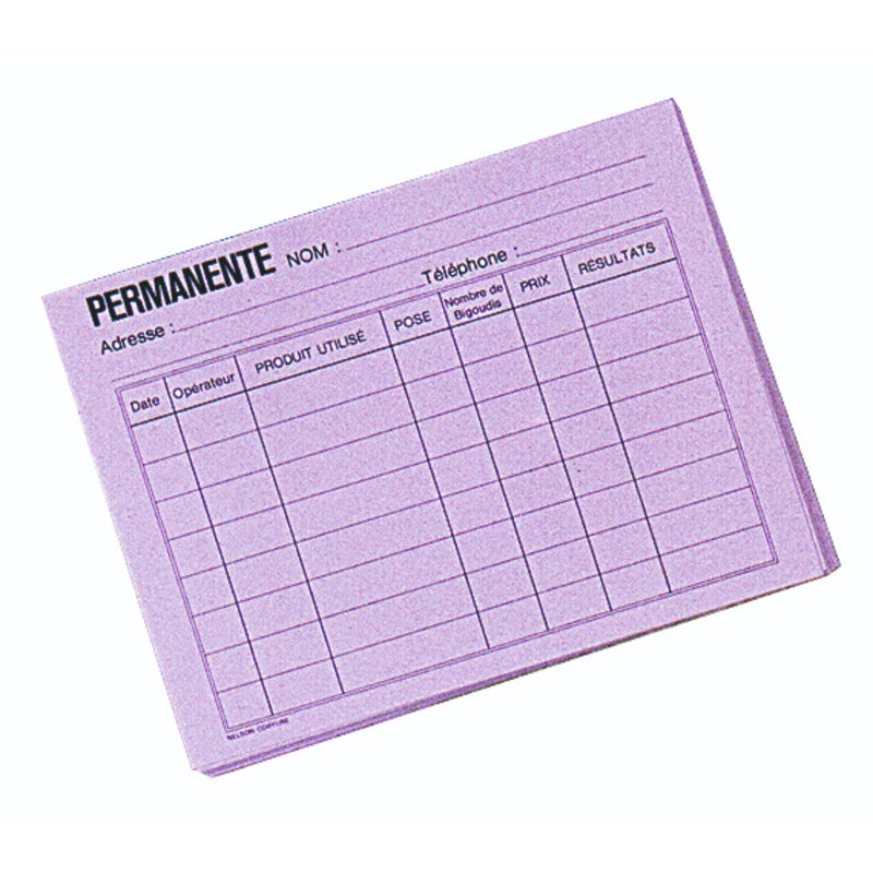 Sibel Registratiekaart voor Kleur&amp;Perm Mallow 50 stuks