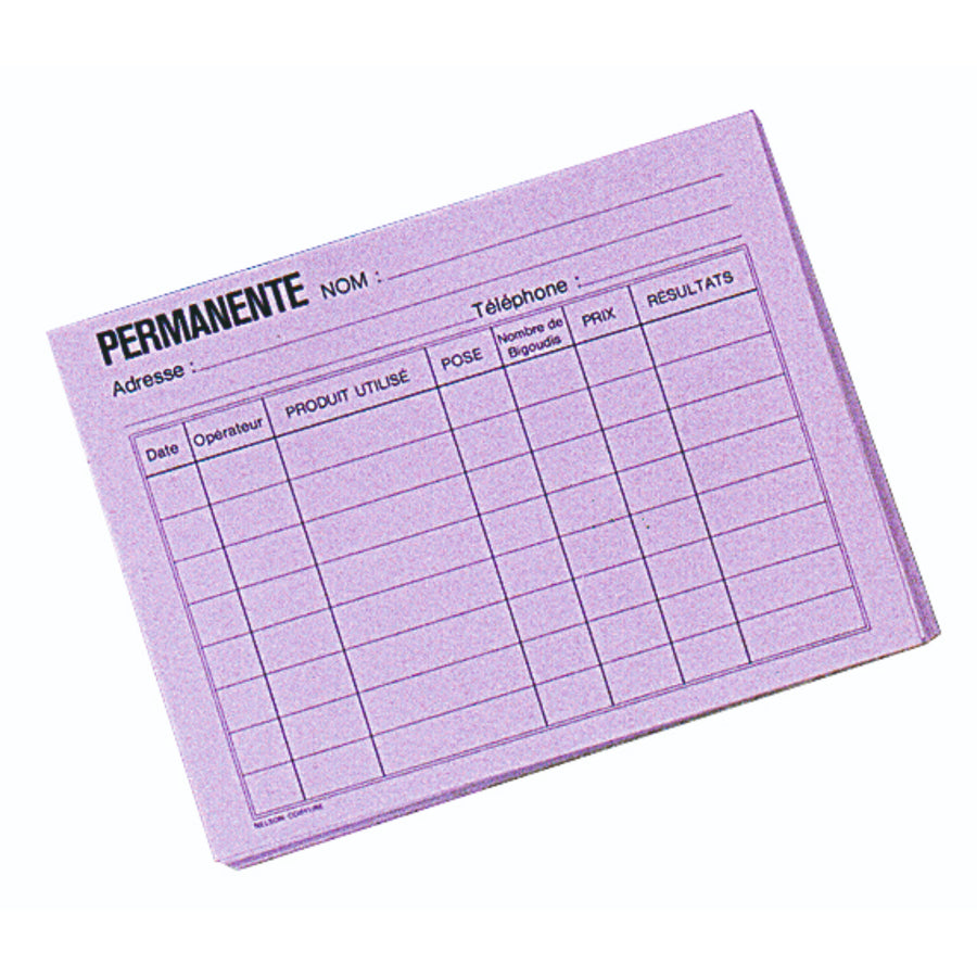 Sibel Registratiekaart voor Kleur&amp;Perm Mallow 50 stuks