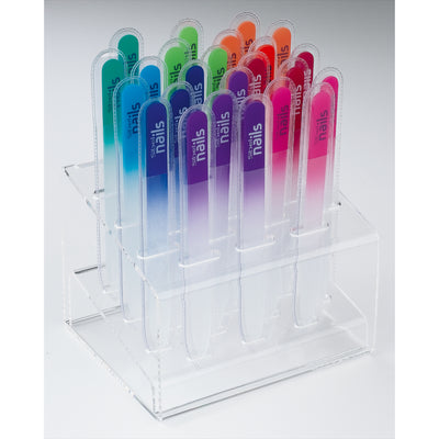 Sibel Glazen nagelvijl met etui 14cm Display 24 stuks