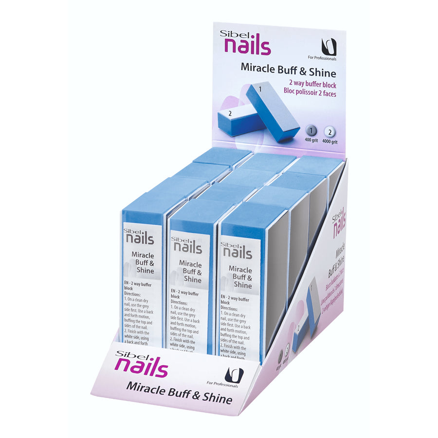 Sibel Nageloolisher 2-weg Buff&amp;Shine Display 12 stuks