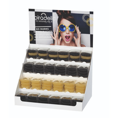 Sibel Haarbanden Spiradelic Natural Display 24x3 stuks
