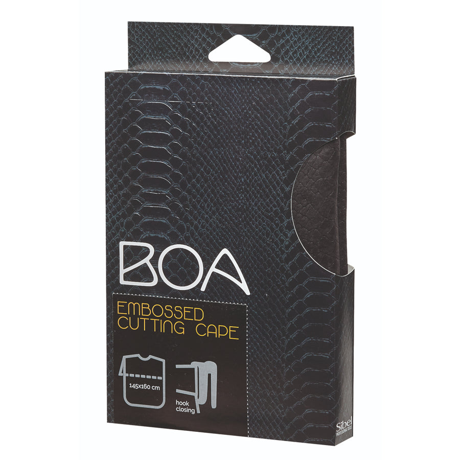 Sibel Snijcape Boa embossed met haak Zwart