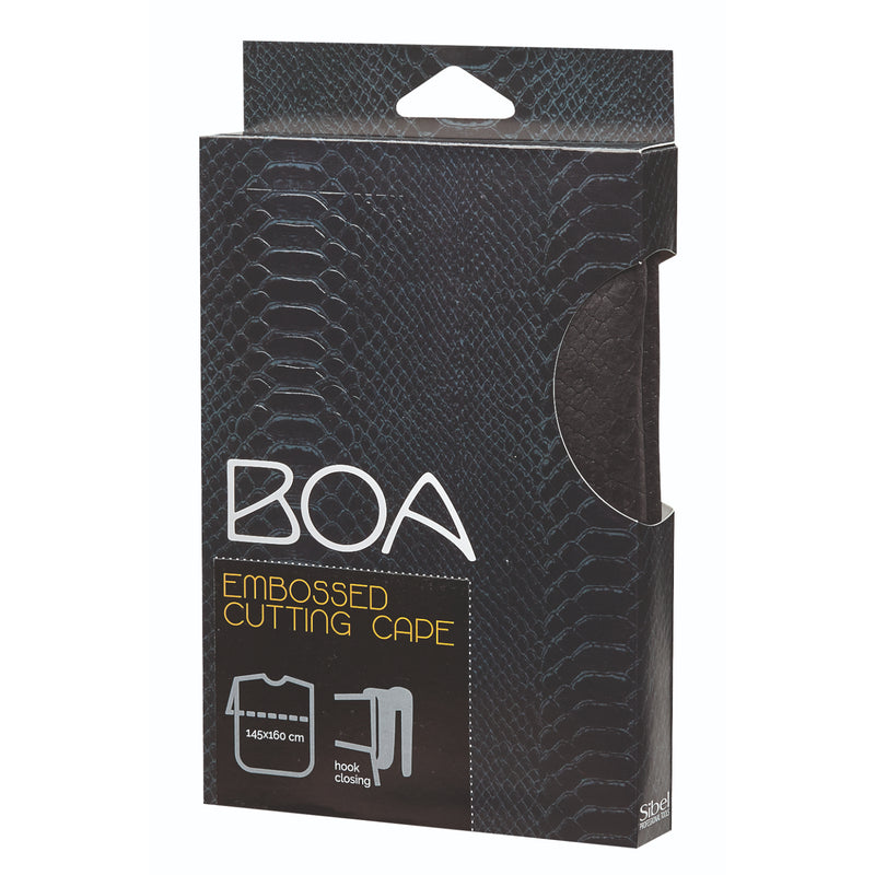 Sibel Snijcape Boa embossed met haak Zwart