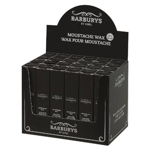 Barburys Snor Wax 15ml Display 24st