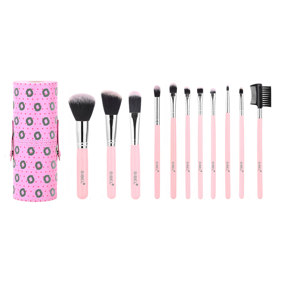 Sibel Cosmetische borstelset Pink Flamingo 11 stuks