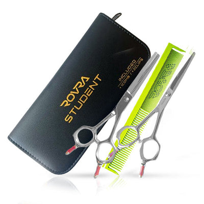 Rovra Student Scissors Set – 5.5" – Inclusief Kam en Sectieklemmen