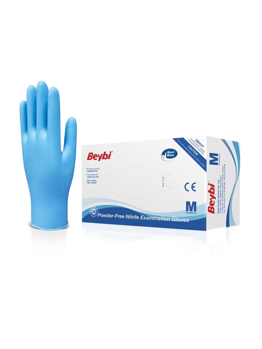 Beybi Handschoen nitril Medium poedervrij 100 stuks