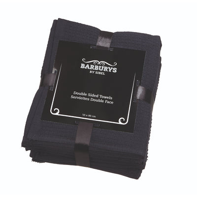 Barburys Gezichtsdoekje Katoen Zwart 50cmx80cm 6st