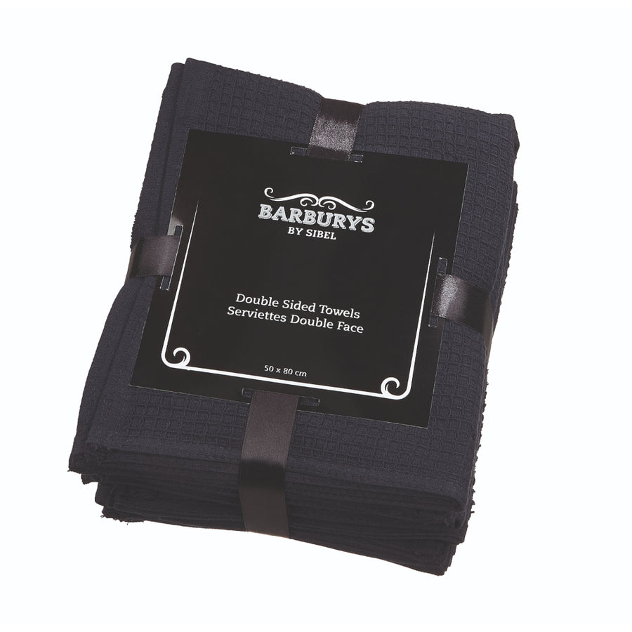 Barburys Gezichtsdoekje Katoen Zwart 50cmx80cm 6st