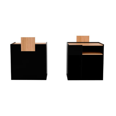 BarbierPro – Houten Receptiebalie In Zwart-decor Eikenhout