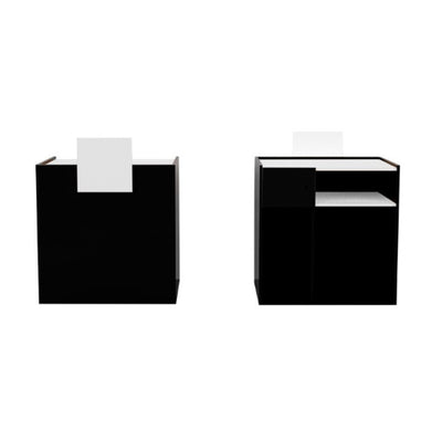 BarbierPro – Houten Receptiebalie Zwart-decor In Wit