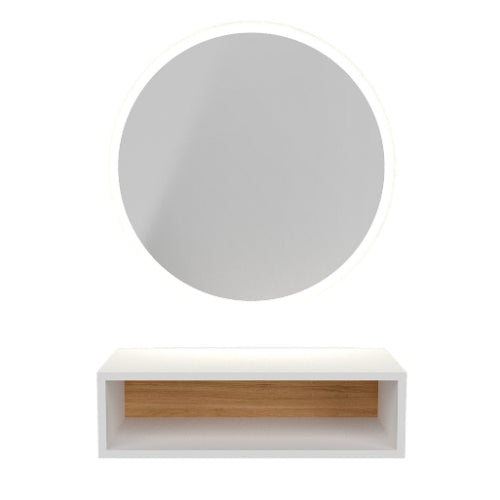 BarbierPro - Nask - Ronde Spiegel Met Witte Box