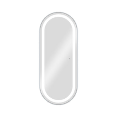BarbierPro – Blis Silver - Zilveren Ovale Spiegel Met Led-verlichting