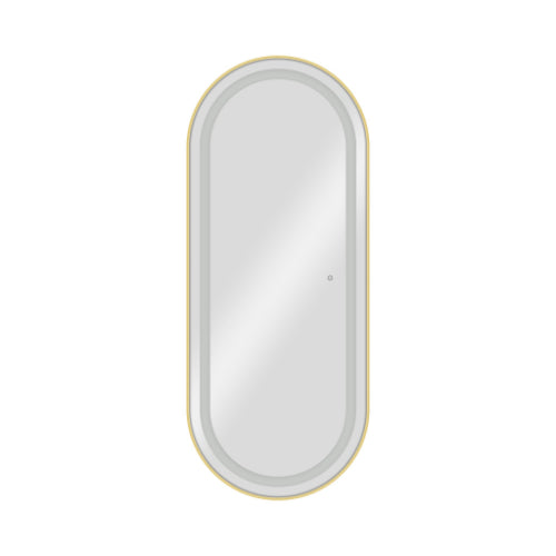 BarbierPro – Blis Gold - Ovale Gouden Spiegel Met Led-verlichting