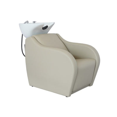 BarbierPro - Wisp Power + - Wit Bovenste Deel Beige Elektrische Shampoo-unit Met Voetsteun (Zonder Wasbak)