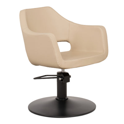 BarbierPro - Whim R - Beige Zwarte Ronde Voet Styling Stoel