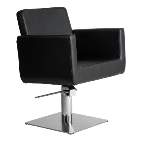 BarbierPro - Chic Q - Zwarte Vierkante Voet Styling Stoel