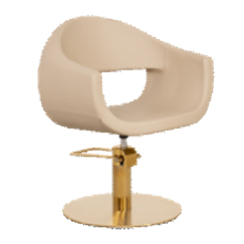 BarbierPro - Glam - Beige  Met Ronde Goude Voet Styling Stoel