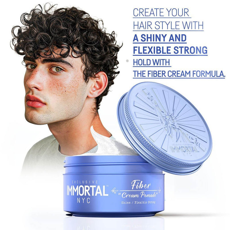 Immortal NYC Hair Wax Fiber Cream Pomade 150ml (New)