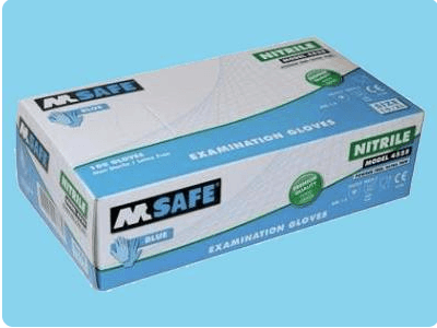 M-Safe Handschoenen nitril maat L blauw poedervrij doos van 100 stuks